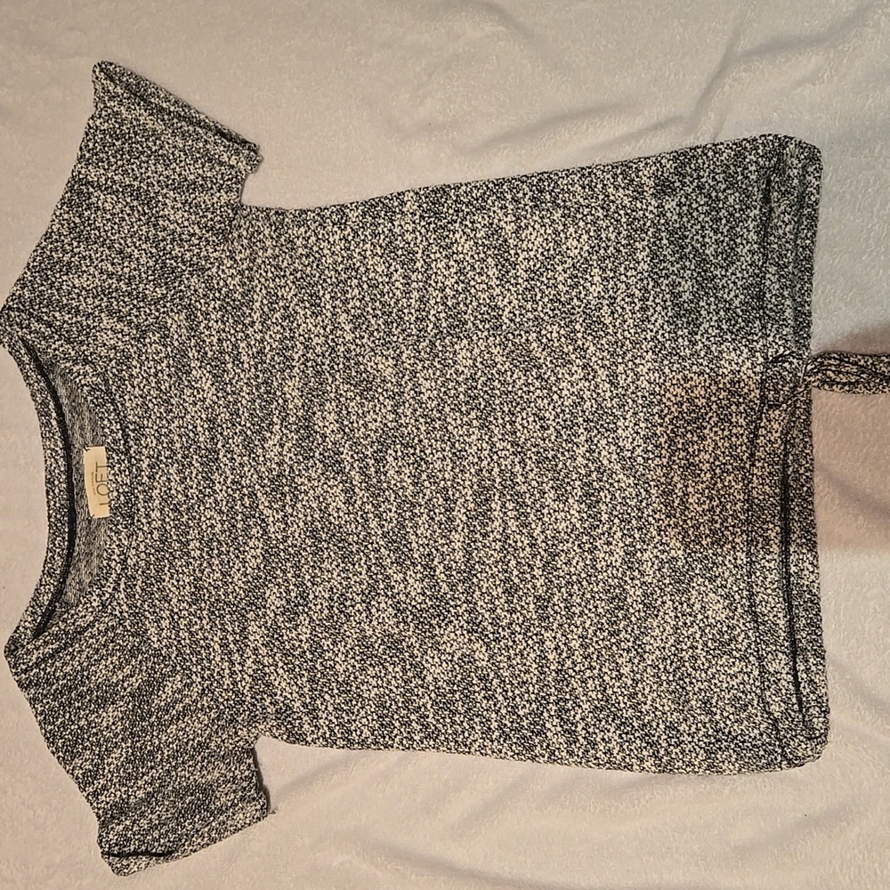LOFT Monochrome Knit Top with Hem Tie